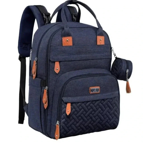 Best Diaper Backpack for Parents on the Go Navy Blue BabbleRoo Original - Picture 1 of 11